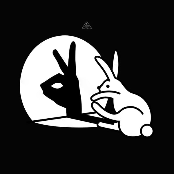 Funny Rabbit Hand Shadow Puppets Bunny Figure Pop Art T-Shirt