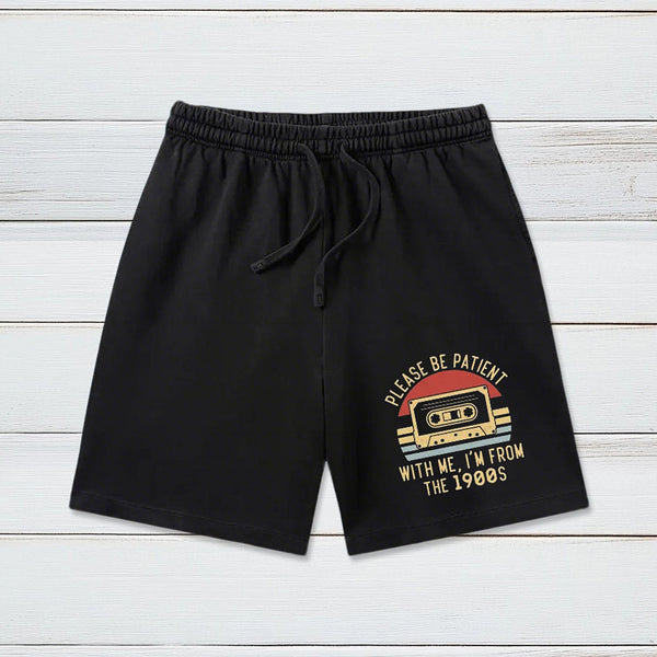 Please Be Patient with Me Im from the 1900s Geeky Washed Shorts