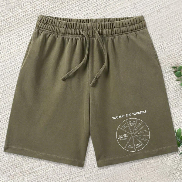 You May Ask Yourself InkeStyle Washed Shorts