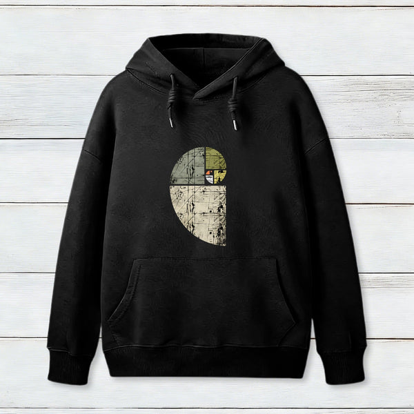 Distressed Fibonacci Spiral Geek Graphic Inkestyle Hoodie