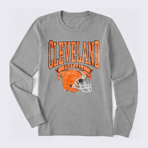 Vintage Football Hometown Team Print Long Sleeve T-Shirt