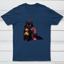 Christmas Lights Cat InkeStyle T-Shirt
