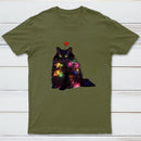Christmas Lights Cat InkeStyle T-Shirt