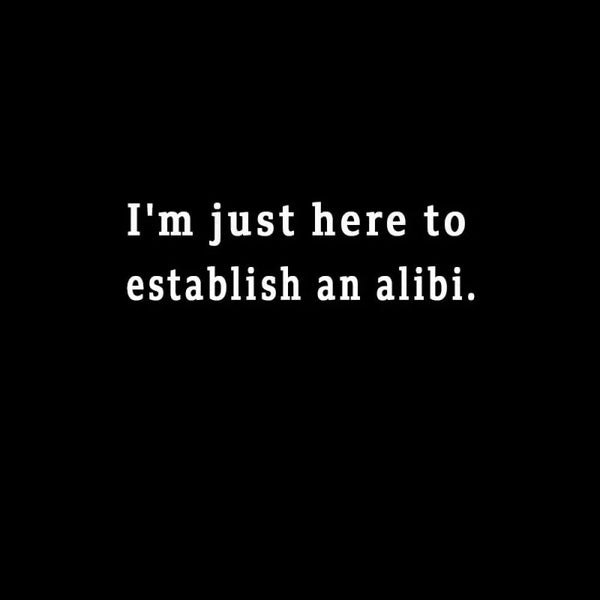Here to Establish an Alibi Nerd T-Shirt