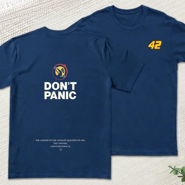 Don't Panic Front and Back Printed Geek T-Shirt
