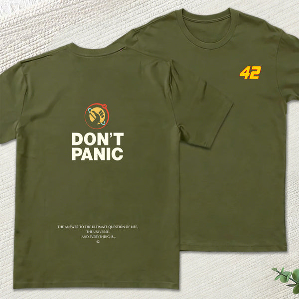 Don't Panic Front and Back Printed Geek T-Shirt