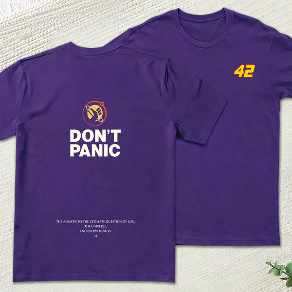 Don't Panic Front and Back Printed Geek T-Shirt