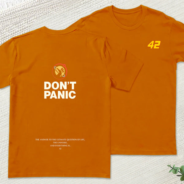 Don't Panic Front and Back Printed Geek T-Shirt