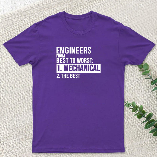 Engineers From Best To Worst Mechanical Engineering Geek T-Shirt