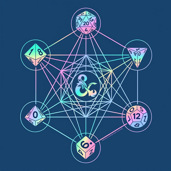Scifi Holographic Geometric Dice T-Shirt