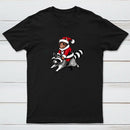 Santa Cat on A Raccoon Geek T-Shirt