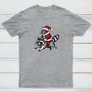 Santa Cat on A Raccoon Geek T-Shirt