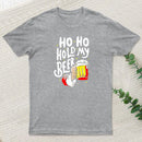 Ho Ho Hold My Beer Funny Santa Claus Ugly Sweater Inkestyle T-Shirt