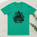 Real Eyes Realize Real Lies Pyramid Eye T-shirt