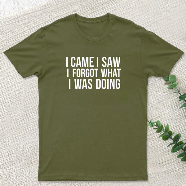 I Came I Saw I Forgot What I Was Doing Humor Joke Quote T-Shirt