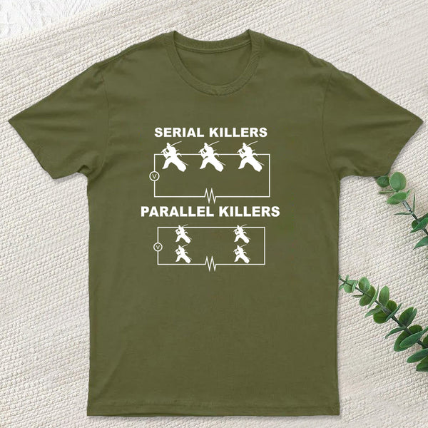 Serial Killers VS Parallel Killers Circuit Diagram Science T-Shirt