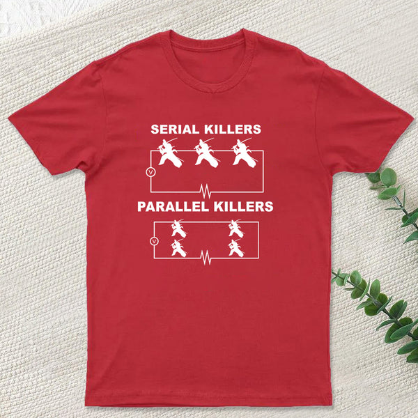 Serial Killers VS Parallel Killers Circuit Diagram Science T-Shirt