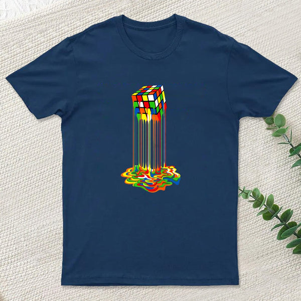 Rainbow Abstraction Melted Cube T-Shirt