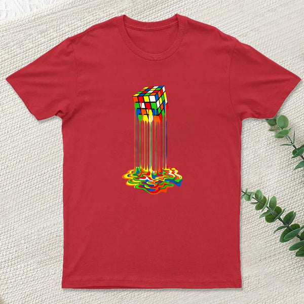 Rainbow Abstraction Melted Cube T-Shirt