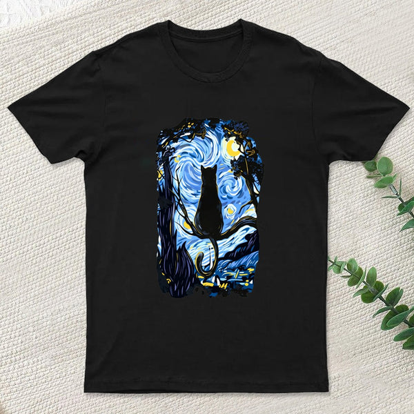 Cat Starry Night T-Shirt