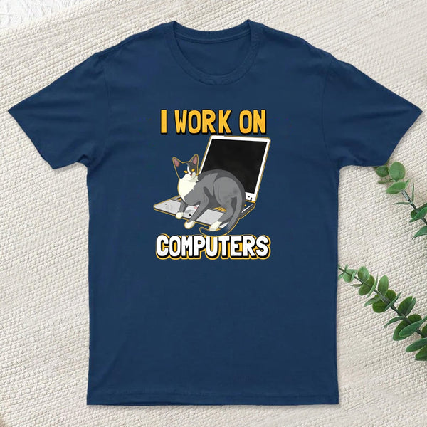 Funny Cat Of A Computer Scientist T-Shirt