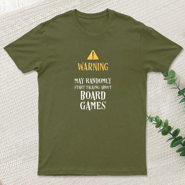 Warning May Randomly Talk About Board Games Nerd T-Shirt