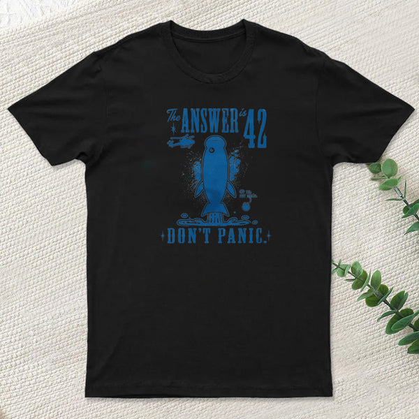 The Answer Is 42 Don't Panic Inkestyle T-Shirt