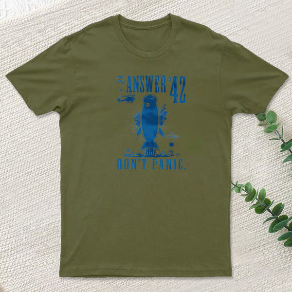 The Answer Is 42 Don't Panic Inkestyle T-Shirt