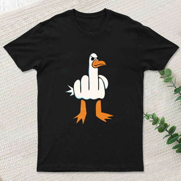 Rude Seagull Design Funny T-Shirt