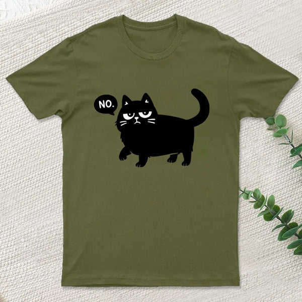 Black Cat Says No T-Shirt