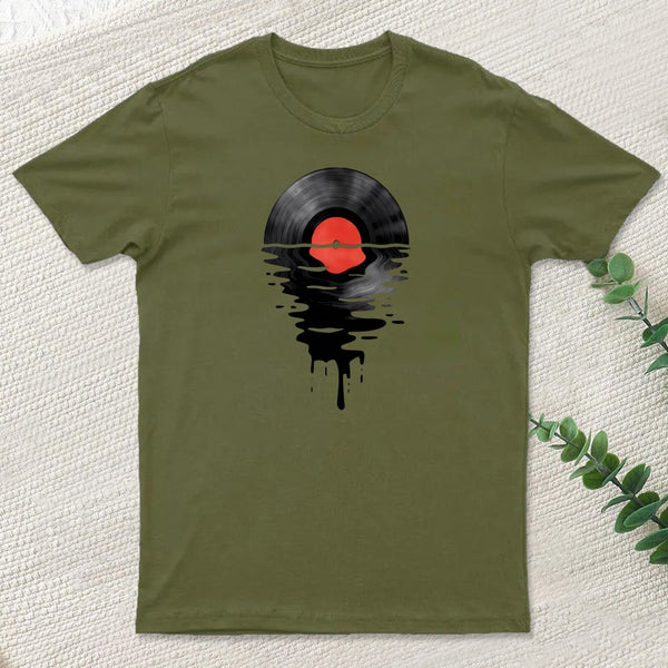 Vinyl Lp Music Record Sunset Red T-Shirt