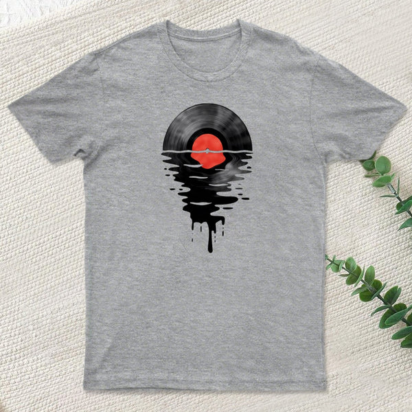 Vinyl Lp Music Record Sunset Red T-Shirt