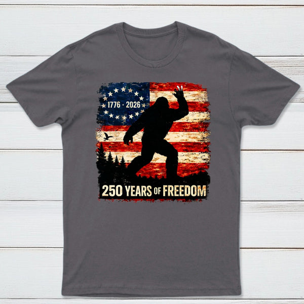 Bigfoot American Flag 1776 2026 250 Years Of Freedom Independence Day T-Shirt