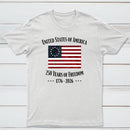 United States Of America 250 Years Of Freedom 1776 2026 Independence Day T-Shirt