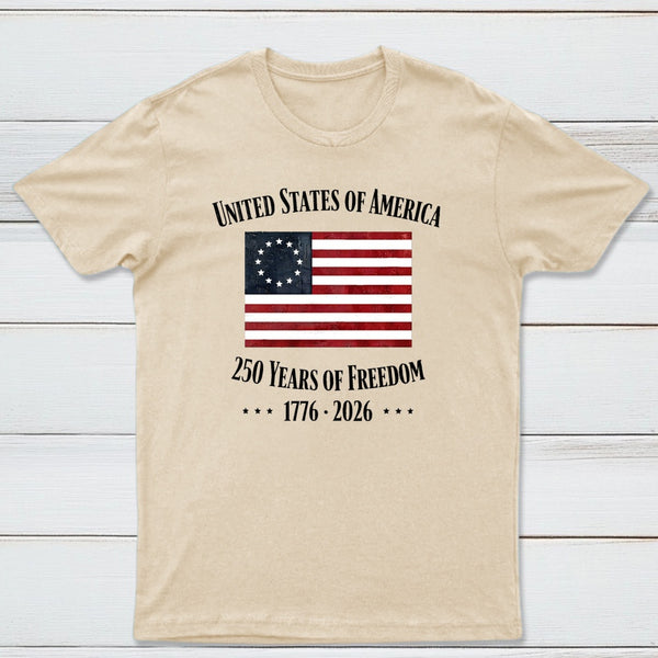 United States Of America 250 Years Of Freedom 1776 2026 Independence Day T-Shirt