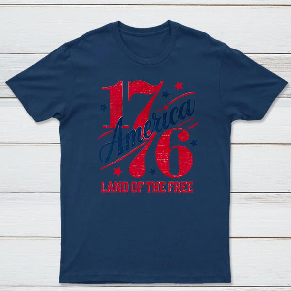 1776 America Land Of The Free Retro 4Th Of July T-Shirt