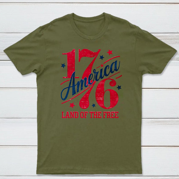 1776 America Land Of The Free Retro 4Th Of July T-Shirt