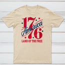 1776 America Land Of The Free Retro 4Th Of July T-Shirt