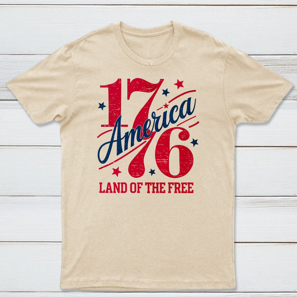 1776 America Land Of The Free Retro 4Th Of July T-Shirt