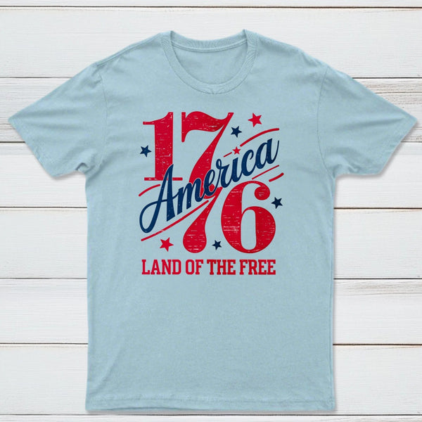 1776 America Land Of The Free Retro 4Th Of July T-Shirt