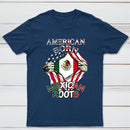 American Born Mexican Roots Flag Tee Proud USA Love Mexico T-Shirt