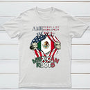 American Born Mexican Roots Flag Tee Proud USA Love Mexico T-Shirt