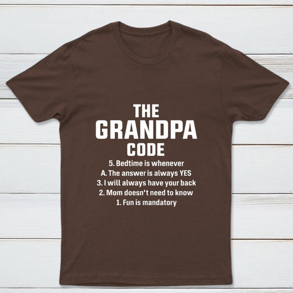 The Grandpa Code Fun Mandatory Yes Always Pure Cotton Short Sleeve T-Shirt