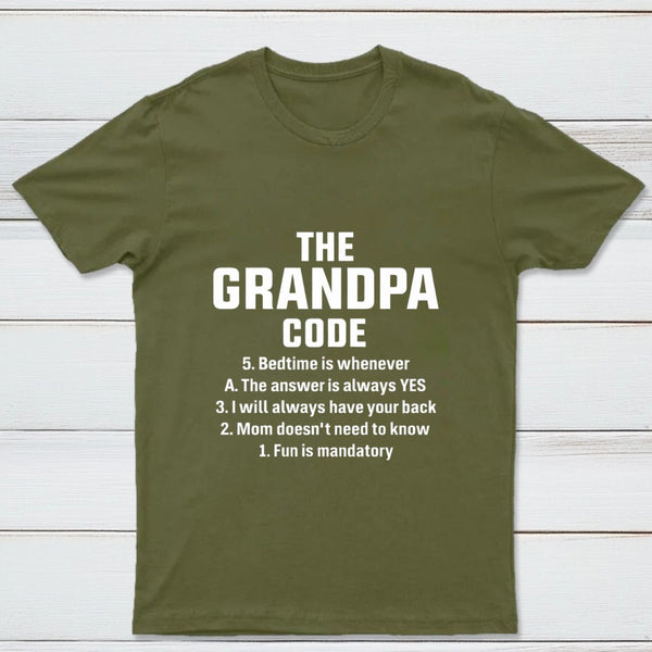 The Grandpa Code Fun Mandatory Yes Always Pure Cotton Short Sleeve T-Shirt