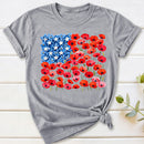 Floral USA Flag 250th Anniversary T-Shirt