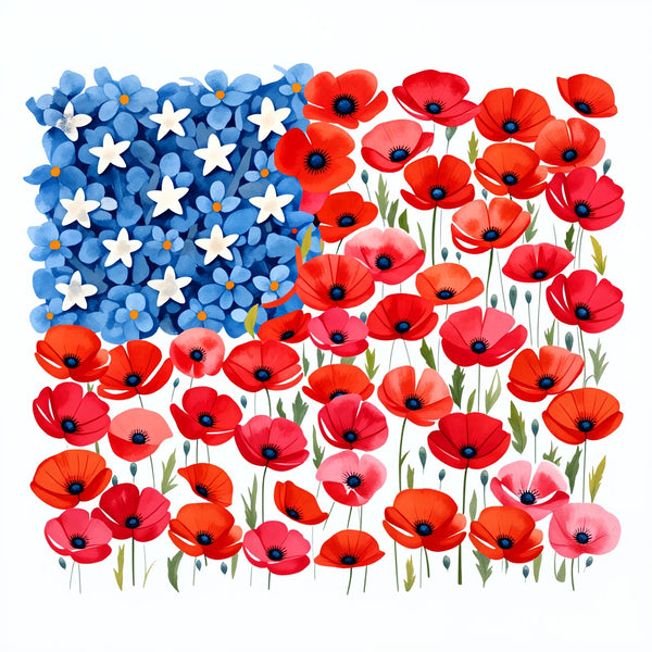 Floral USA Flag 250th Anniversary T-Shirt