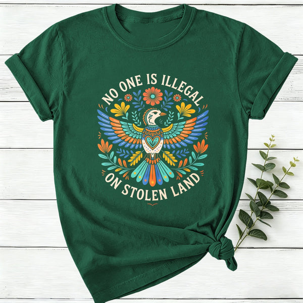 No One Is Illegal On Stolen Land Women T-Shirt