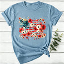 American Flag Floral Women T-Shirt