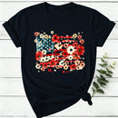 American Flag Floral Women T-Shirt