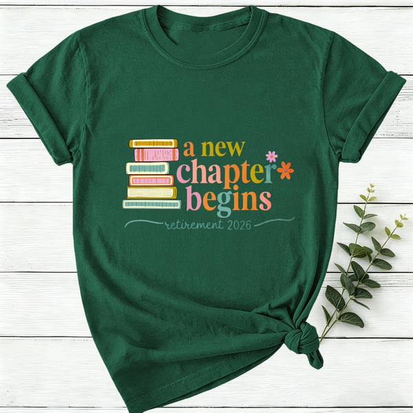 Personalized A New Chapter Begins Retirement Women T-Shirt